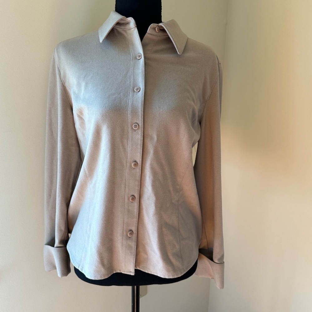 *GRACE* Beige Button Down Top Size 6